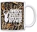 ThisWear Baptism Gifts Best Buckin' Godfather Ever Deer Hunting Gift 11oz Ceramic Coffee Mug with Handle Camo