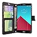 LG G4 Case - Cellularvilla Pu Leather Wallet Flip Open Pocket Credit/id Card Slots/holder & Wrist Strap Case Cover for LG G4 (Black Pink Flower)