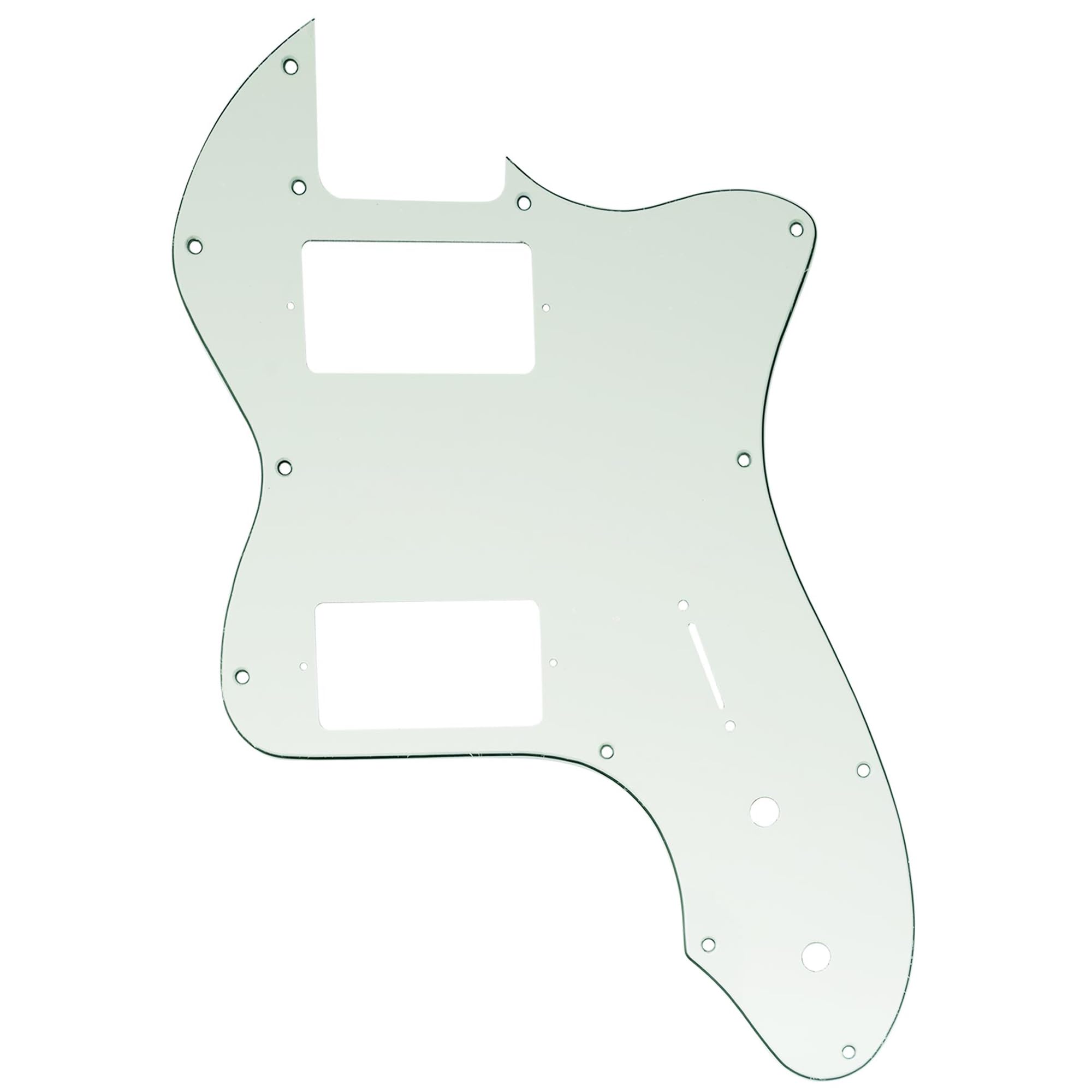 Musiclily Pro 12 Holes Covered HH Guitar Pickguard For USA/Mexico Fender 72 Tele Thinline Style Electric Guitar, 3ply Aged White