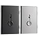 Tatuo 2 Pack Thumb Drive Business Card Holder Stainless Steel Business name Card Case Portable Slide Out name holder Wallet Nice Design pocket for Men and Women(Black/Gray)