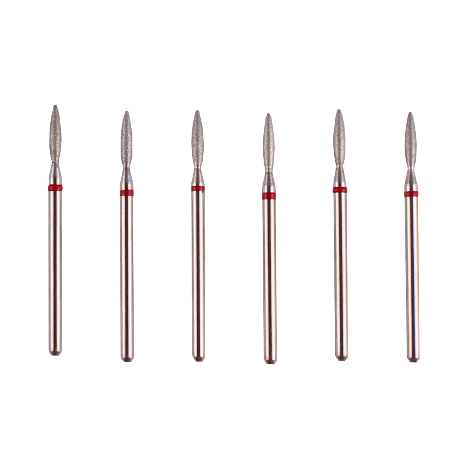 MZCMSL Flame Cuticle Drill Bit Set with Case, 6pcs Pro Diamond Nail Bits for Nail Salon Manicure