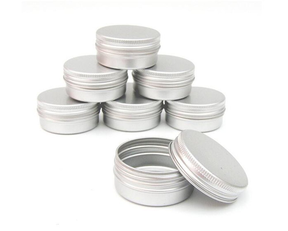 Pack of 10 Balm Nail Art Cosmetic Cream Make Up Pot Lip Jar Tin Case Container Screw 15ml/10ml/30ml/50ml/100ml Capacity (Empty) for DIY Cosmetics/Beauty Products (10ml)