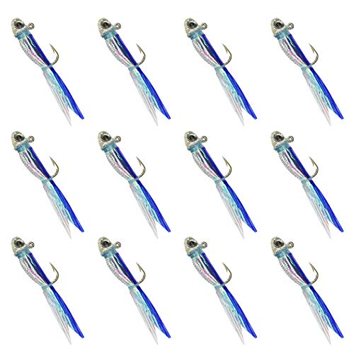 YZD Silverside Minnow Crappie Jig 12pcs Blue Color - Thumbnail 4