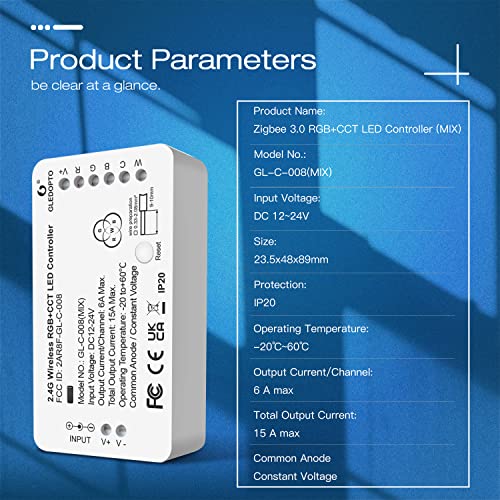 GLEDOPTO 5in1 WiFi LED Controller - RGBCCT RGBW Dimmer Alexa Steuerung