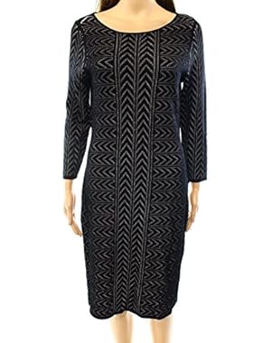 Womens Knit 3/4 Sleeves Sweaterdress