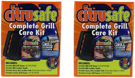 Bryson Industries Grill Cleaning Kit - BBQ Grid And Grill Grate Cleanser, Exterior Cleaner, and Scrubber By Citrusafe (16 oz each) (2, 16oz)