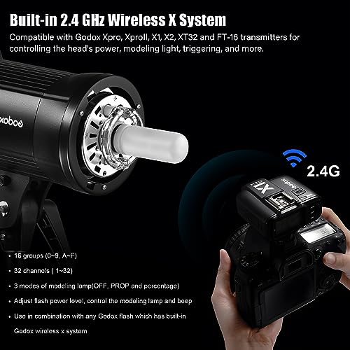 Godox SK400II 400Ws 110V 2.4G Photo Studio Strobe Bowens Mount Flash Head With Bulb