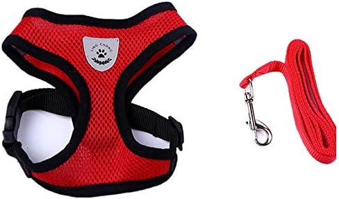 HongXander Ling Chong Pet Dog Leads Chest Straps Small Pet Adjustable (L, Red)