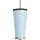 THERMOS ICON SERIES, Stainless Steel Cold Tumbler with Lid and Straw - 24 Ounce, Glacier - Vacuum Insulated Tumbler