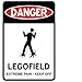 Danger Legofield Door Warning Sign - Vinyl Decal Wall Decor for Brick Builders Rooms AFOL (Small - 7x10.5)