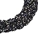 Fashion Chain Choker Collar Necklace Water Drop Olivary Resin Beads Bib Statement Chain Necklace(Black)