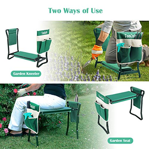 TomCare Garden Kneeler Seat Garden Bench Garden Stools Foldable Stool with Tool Bag Pouch EVA Foam Pad Outdoor Portable… - Image 4
