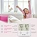 Habor Large LCD Screen Temperature Humidity Monitor High Accuracy Room Thermometer Hygrometer Indicator for Home Office Greenhouse Cellar, (3.3 X 3.2 Inch), Light White