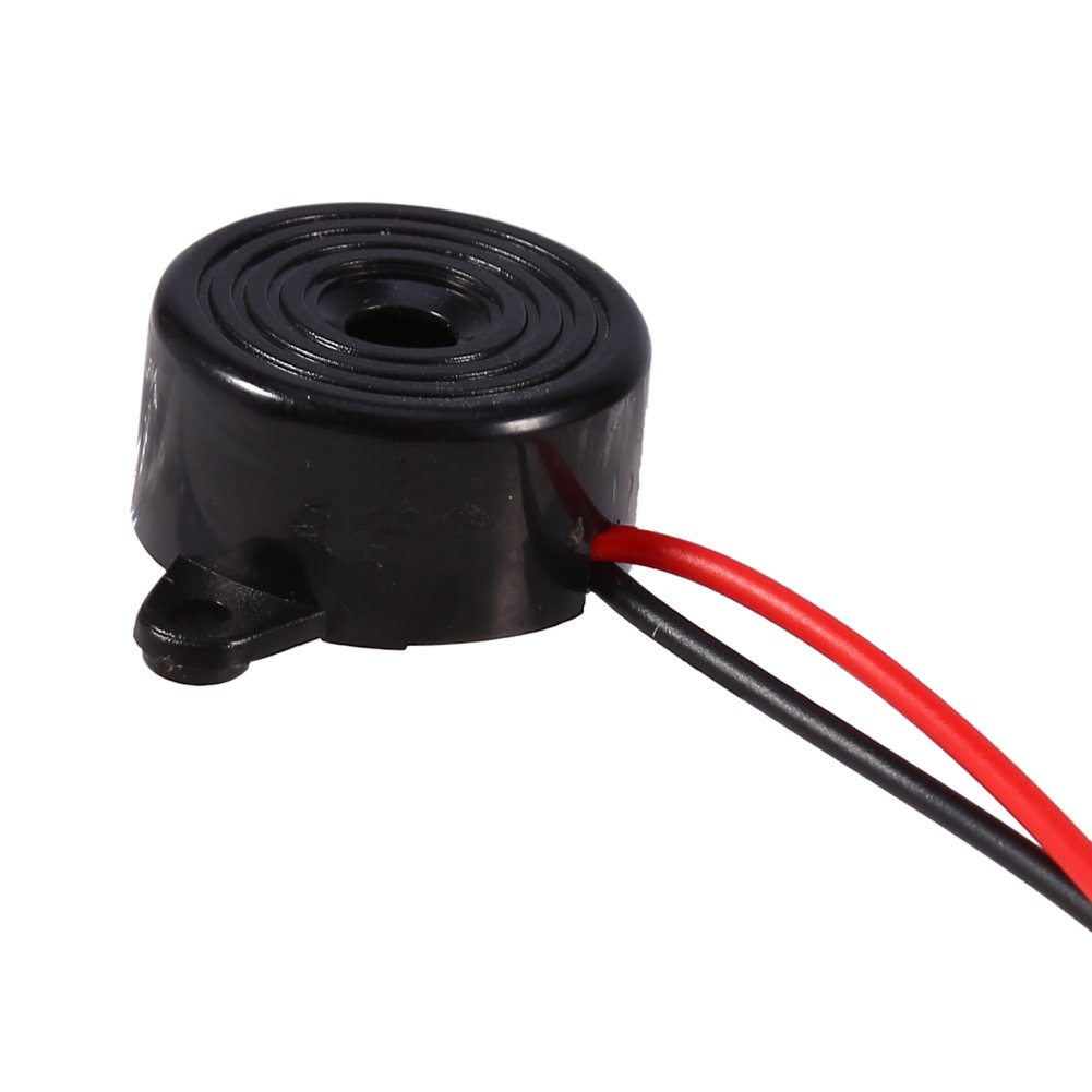 12V Piezo Buzzer 85dB Electronic Buzzer 3-24V Active Piezo Tone Buzzer Alarm Ringer Continuous Sound Cable Length 100mm