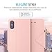 Maxboost Wallet Case Designed for Apple iPhone Xs (2018)/ iPhone X (2017) [Rose Gold] [Folio Style] [Stand Feature] Credit Card Leather Flip Case Magnetic Closure for iPhone Xs & iPhone X