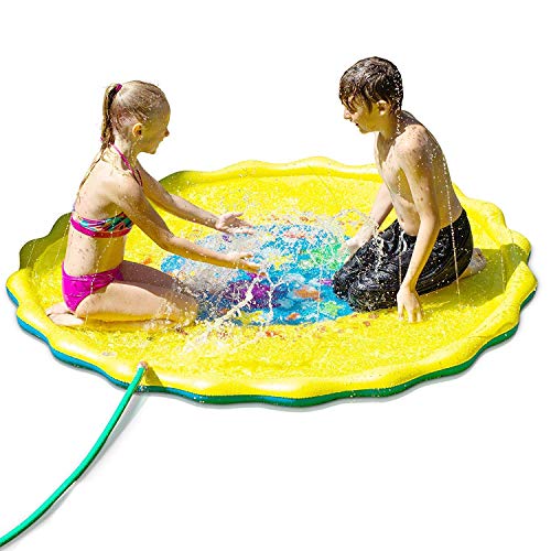 Bosun 【2019 New】 Splash Play Mat 68" Outdoor Water Play Sprinkle and Splash Play Mat Pad Toy for Children Infants Toddlers,Boys, Girls and Kids - Perfect Inflatable Outdoor Sprinkler pad