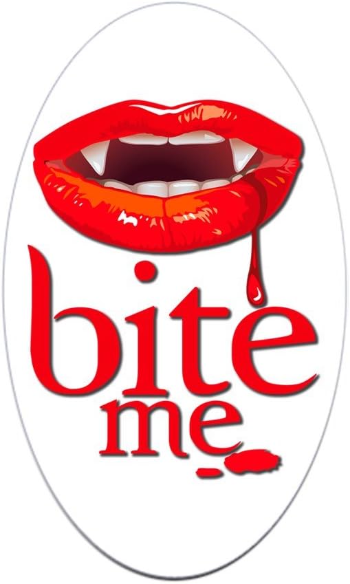 Amazon ステッカー 楕円形 Vampire Fangs Bite Me Royal Lion ホーム キッチン 通販