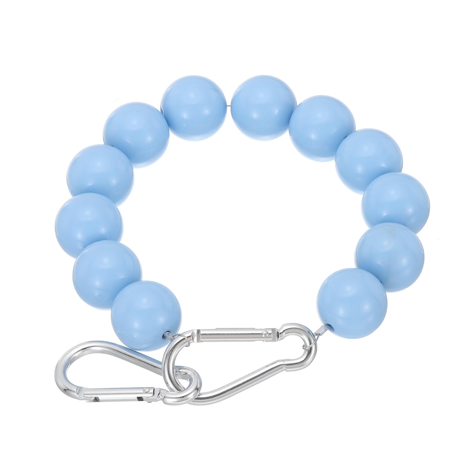 PATIKIL Flagpole Retainer Ring Flag Pole Accessories, Flag Beaded Mount Ring Keep Flag Close to Pole Weight with Stainless Steel Cable for Indoor Outdoor Flagpole, Blue, 3.3"