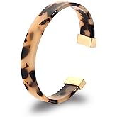 Open Cuff Bracelet Statement Acrylic Resin Lucite Cuff Bracelet Minimalist Tortoise Shell Bangles Bracelet Adjustable Lightweight Bangle