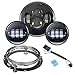 Motorcycle 7" LED Headlight Projector for Harley Davidson with Chrome 4-1/2 LED Passing Lamps Fog Lights and Bracket Mounting Ring for Road King Road Glide Street Glide Electra Glide Ultra primary