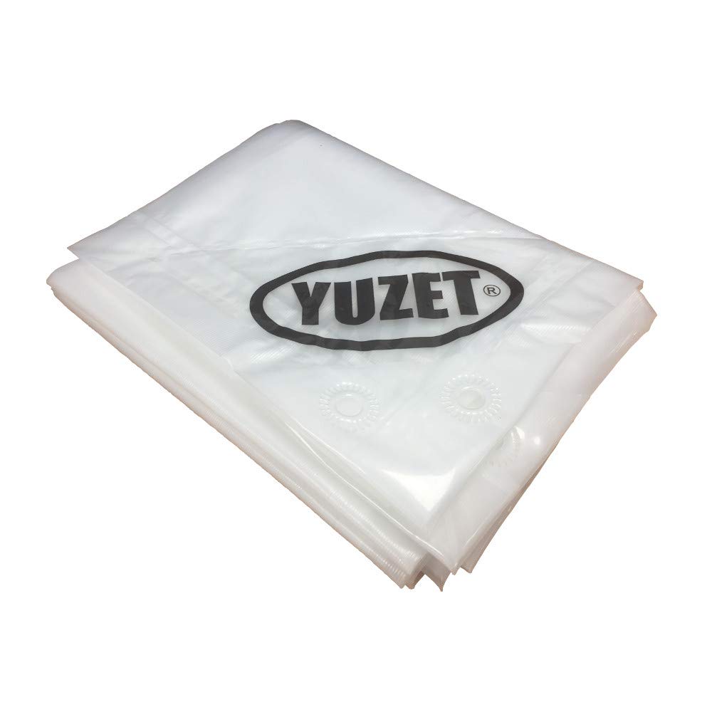 Yuzet 1.2m x 1.8m Clear Tarpaulin Heavy Duty Ribbed Sheet Market Stall Cover XT Extra tough tarpaulin, ideal for camping hiking garden furniture cover log stores and more