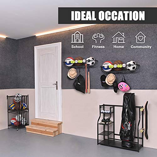 Mythinglogic Garage Sports Equipment Organizer,Wall Mounted Ball