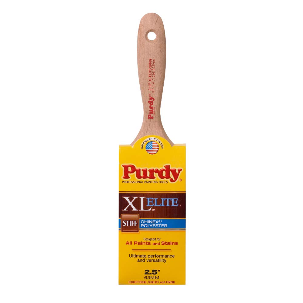 Purdy 144380525 XL Elite Series Sprig Flat Trim Paint Brush, 21/2 inch