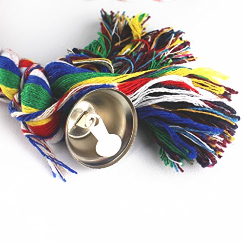 Pet Supplies Birdcage Stand Parrot Cotton Rope Bird Bungee Cage Toy With Bell Bite,Climb,Chew,Swing For Birds,Parrots,Macaw,Parakeets Colorful (S)