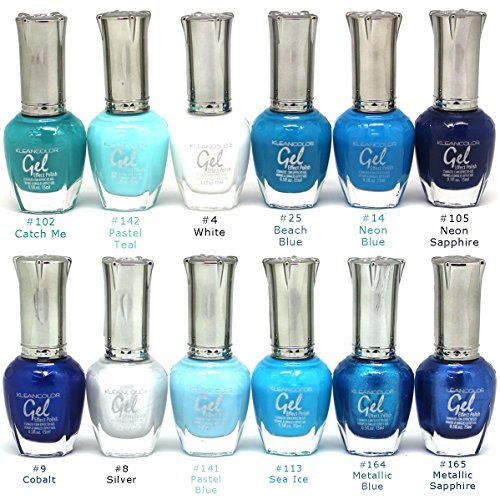 KLEANCOLOR 'Gel Effect' Nail Polish Lacquer Full Size 'SEA BLUE - Thumbnail 5