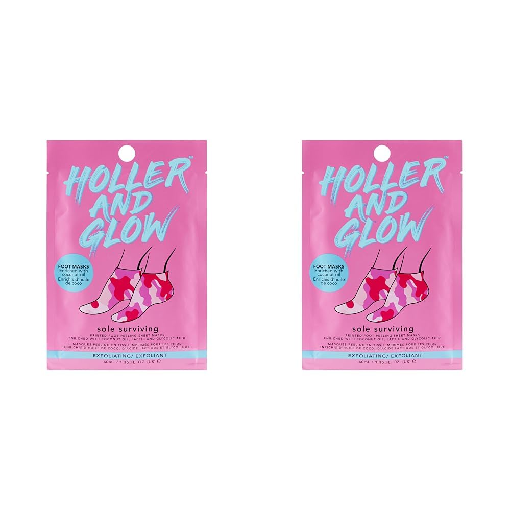 Holler and Glow Sole Surviving, Peeling Printed Foot Masks (Pack of 2)