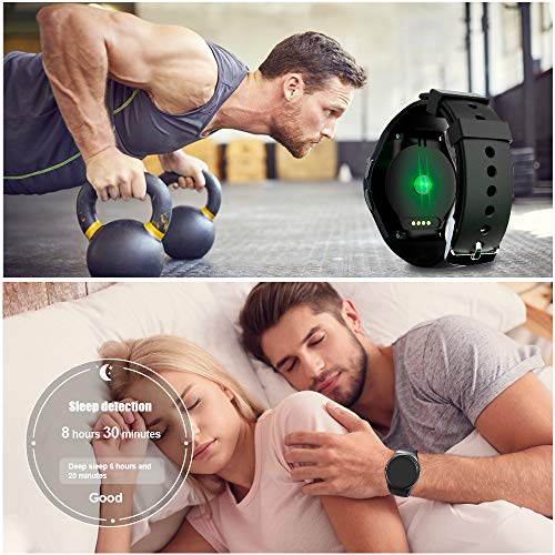 Evershop Smart Watch Phone with TF SIM Card Slot for Men Women, 1.5 inches IPS Round Touch Screen Fitness Tracker Watch with Heart Rate Monitor,Sleep Monitor, Pedometer for Android iOS