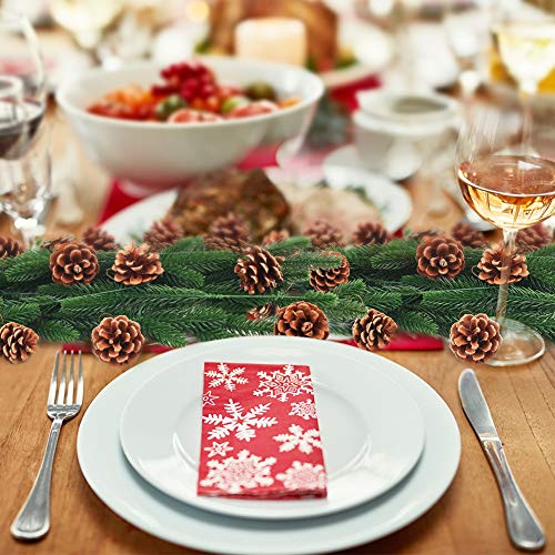 Johouse Pine Cones and Pine Branches, 40PCS Artificial Plants, Fall Winter Holiday Home Decor Vase Filler, DIY Accessories for Garland Wreath Christmas Embellishing