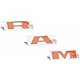 RAM Grille Emblem Overlay Decal Stickers 2025 Ram 1500 (Color: Reflective Orange)