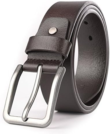 Vebelts Men's 38mm Genuine Leather Belt Classic Jean Strap with Gift Box. (Coffee) 32 inch