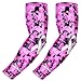 COOLOMG Pink Breast Cancer Arm Sleeves Digital Camo Baseball Football Compression Sleeves L
