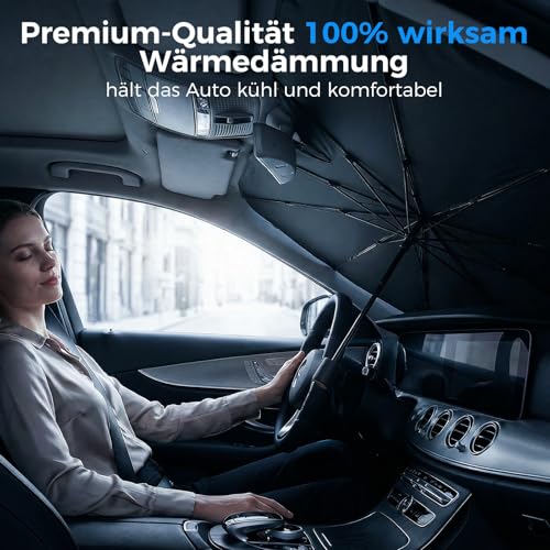 Sun Protection Car Front Windscreen Interior, Parasol Car, Windscreen Sun Protection Suitable for Most Models (75 cm x 135 cm)