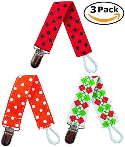 EliteBaby Soothie Pacifier Clip for Boys &amp; Girls (Unisex) | 3 Pack | Perfect for Infant Teething Ring Toys, Soothie Pacifiers, Baby Blanket, &amp; Baby Bibs | Pacifier Holder I Baby Shower Gifts