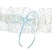Abaowedding Vintage Lace Bridal Wedding Garters with Bowknot and Rhinestone (White)