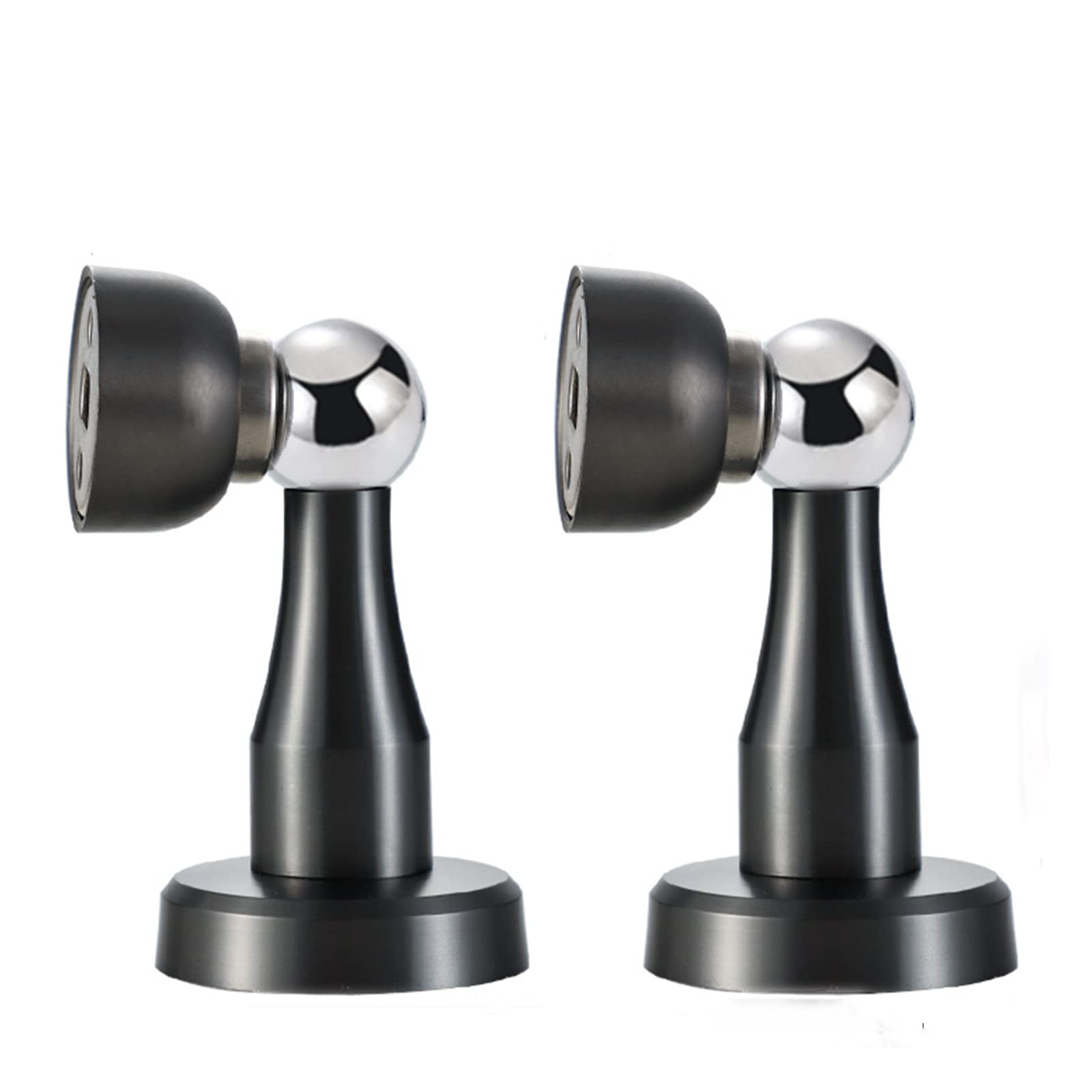 Stainless Steel Magnetic Door Stopper 2 Pack, Anti Bump Wall Silent, Door Sucker Suitable for Bedroom, Living Room, Bathroom, Balcony, Office (Black)