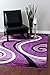 0327 Purple Black White 5'2x7'2 Area Rug Abstract Carpet
