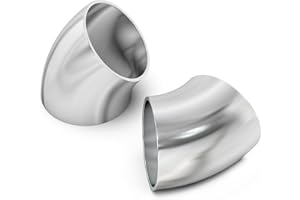 TAISHER 2PCS 304 Stainless Steel 2.25" 45 Degree Mandrel Bend Elbow - Thickness 16GA/.065”Wall, for Stair Handrail.