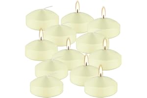 PLIADVBU 3 Inch Floating Candles Set of 12, Unscented Ivory Candles for Wedding, Pool Party, Holiday Centerpieces & Home Decor(Ivory)