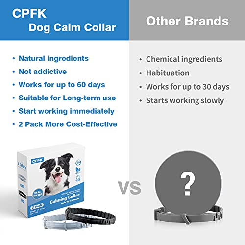 CPFK Dogs Calming Pheromone Collar 2 Pack Calm Anxiety Relief 60 Days