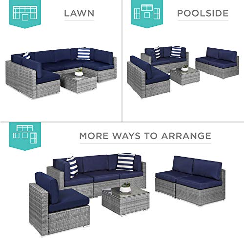 Best choice products 7-piece modular outdoor sectional wicker patio Best Choice Products 7-Piece Modular Outdoor Sectional Wicker Patio