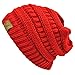 Luxury Divas Red Thick Slouchy Knit Oversize Beanie Cap Hat