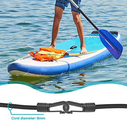 A 12 Ft 6MM Shock Cord with Hooks Bungee Deck Rigging Kit with 4