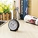Plumeet Non Ticking Travel Alarm Clock with Snooze and Nightlight, Cute Colour for Kids, Ascending Sound Alarm, Easy to Set, Handheld Sized, Battery Powered (Black)