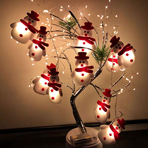 LED Christmas Snowman String Lights, 10 LEDs Colorful Cute String Lights for Christmas Decoration - Christmas Tree - Holiday Party Decoration Lantern (Snowman)