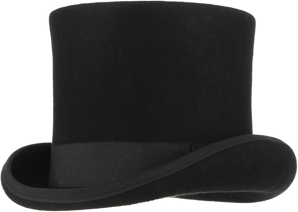 Jelord Men's Pure Wool Top Hat 100 Wool Quality Topper Hat Stage Magic
