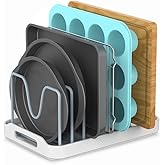 EVERIE Pot Lid Organizer for Pots, Pot Lids, Cake Molds, Cutting Boards, Mats, Dishes, Plates, Bakeware, Cookware GS04